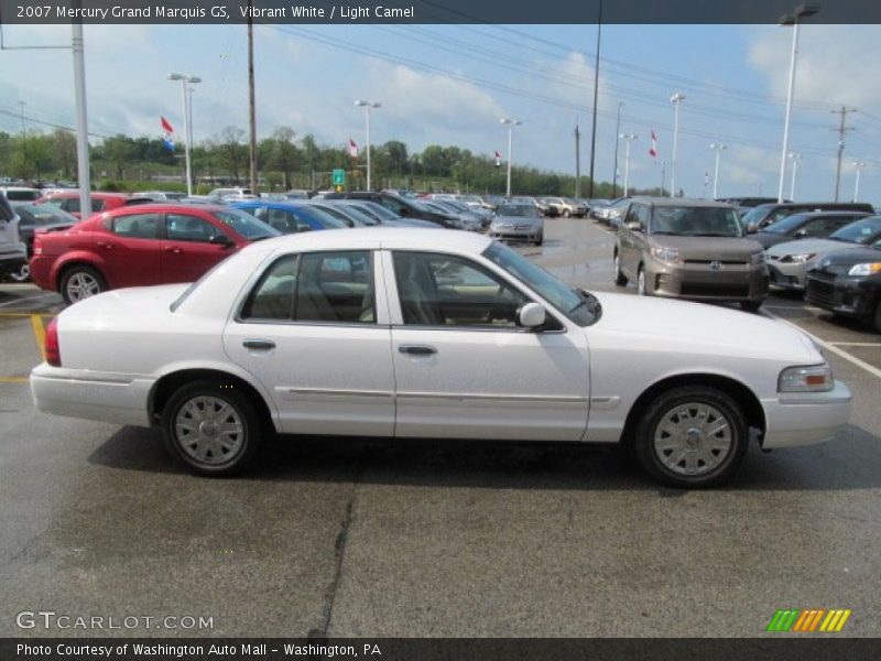 Vibrant White / Light Camel 2007 Mercury Grand Marquis GS