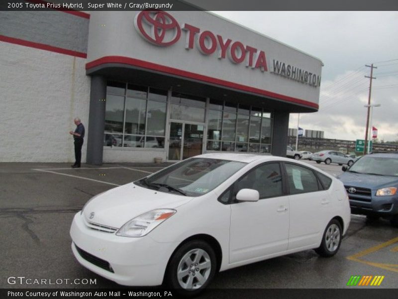 Super White / Gray/Burgundy 2005 Toyota Prius Hybrid