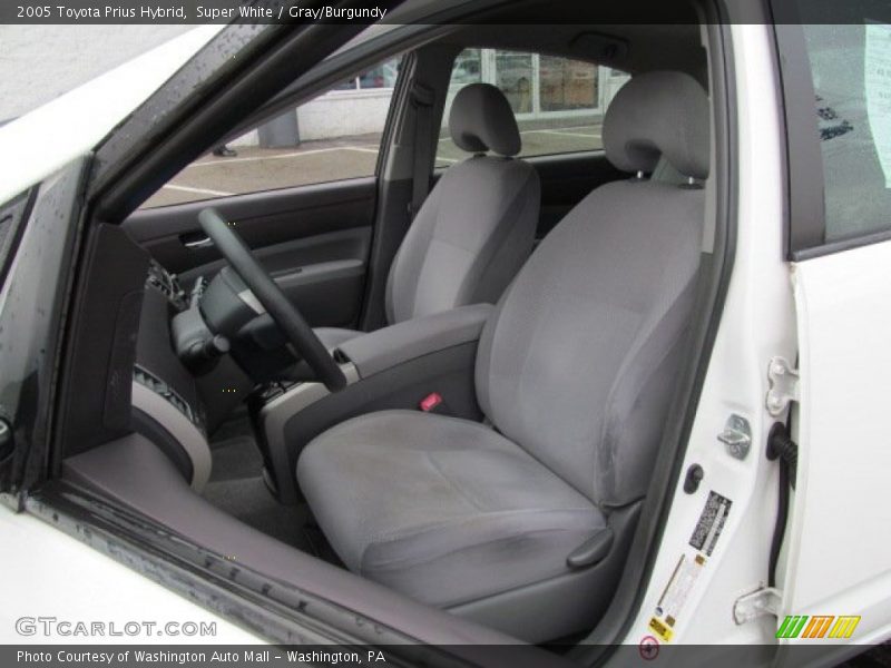 Super White / Gray/Burgundy 2005 Toyota Prius Hybrid