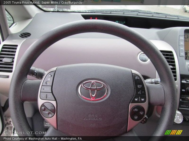Super White / Gray/Burgundy 2005 Toyota Prius Hybrid