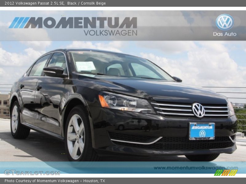 Black / Cornsilk Beige 2012 Volkswagen Passat 2.5L SE