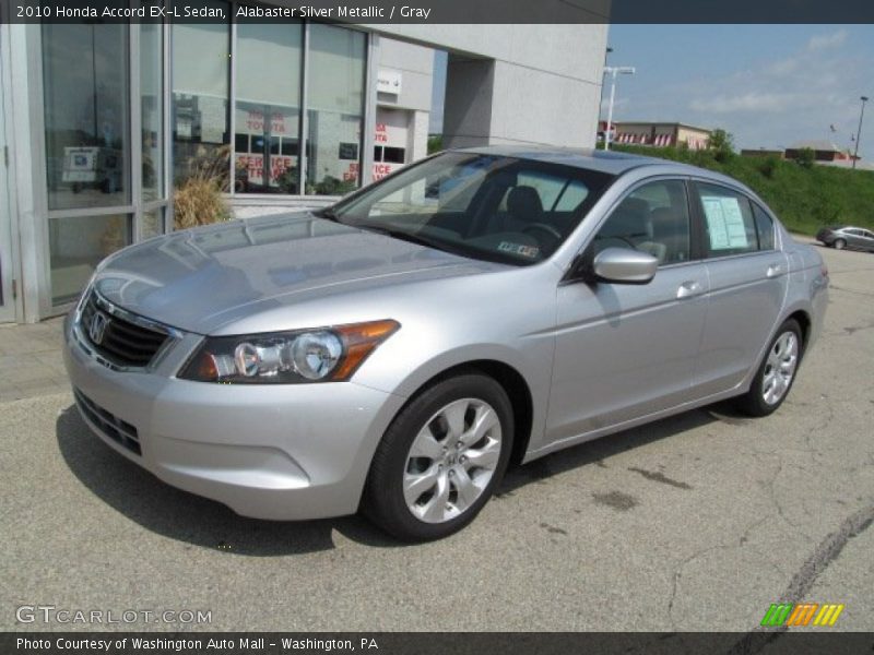 Alabaster Silver Metallic / Gray 2010 Honda Accord EX-L Sedan