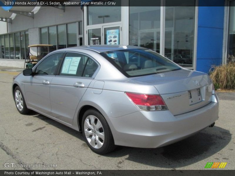 Alabaster Silver Metallic / Gray 2010 Honda Accord EX-L Sedan