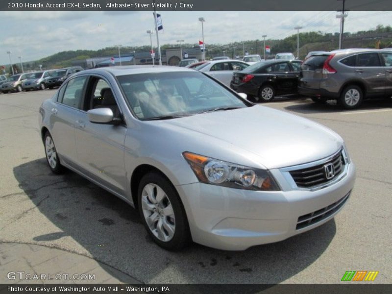 Alabaster Silver Metallic / Gray 2010 Honda Accord EX-L Sedan
