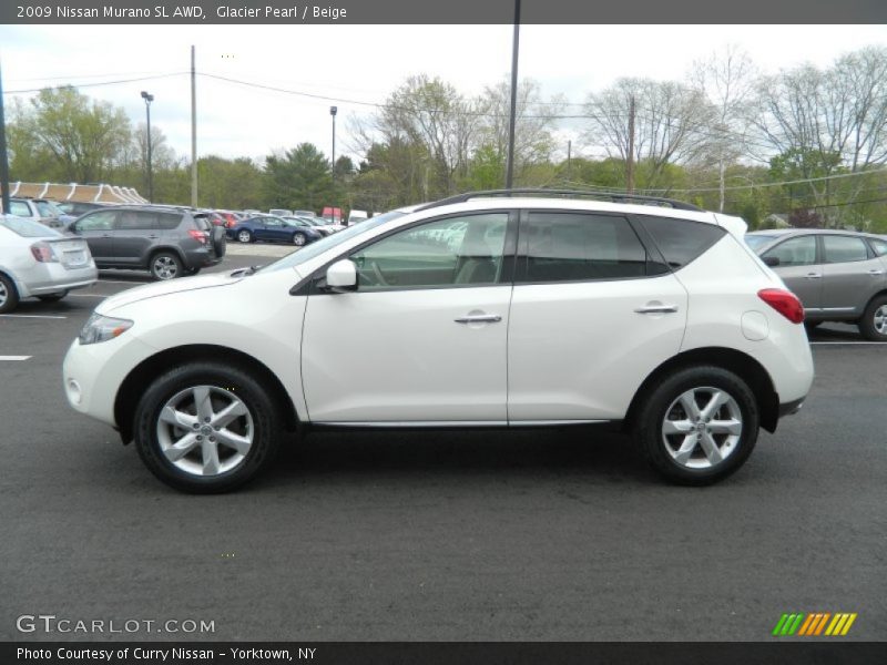 Glacier Pearl / Beige 2009 Nissan Murano SL AWD