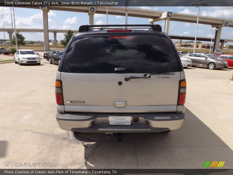 Silver Birch Metallic / Tan/Neutral 2006 Chevrolet Tahoe Z71 4x4