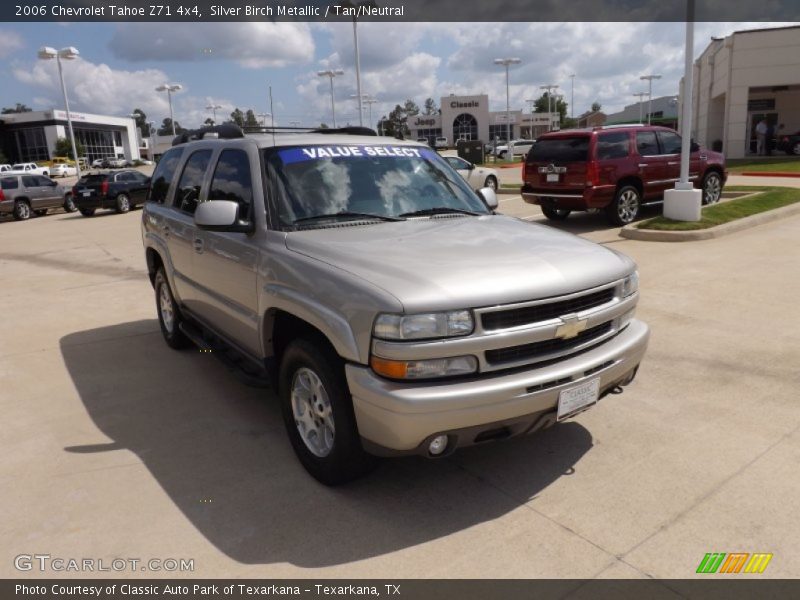 Silver Birch Metallic / Tan/Neutral 2006 Chevrolet Tahoe Z71 4x4