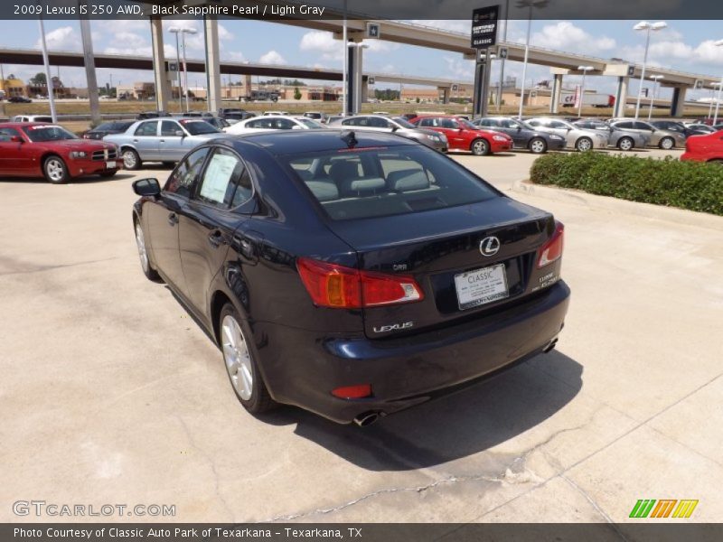 Black Sapphire Pearl / Light Gray 2009 Lexus IS 250 AWD