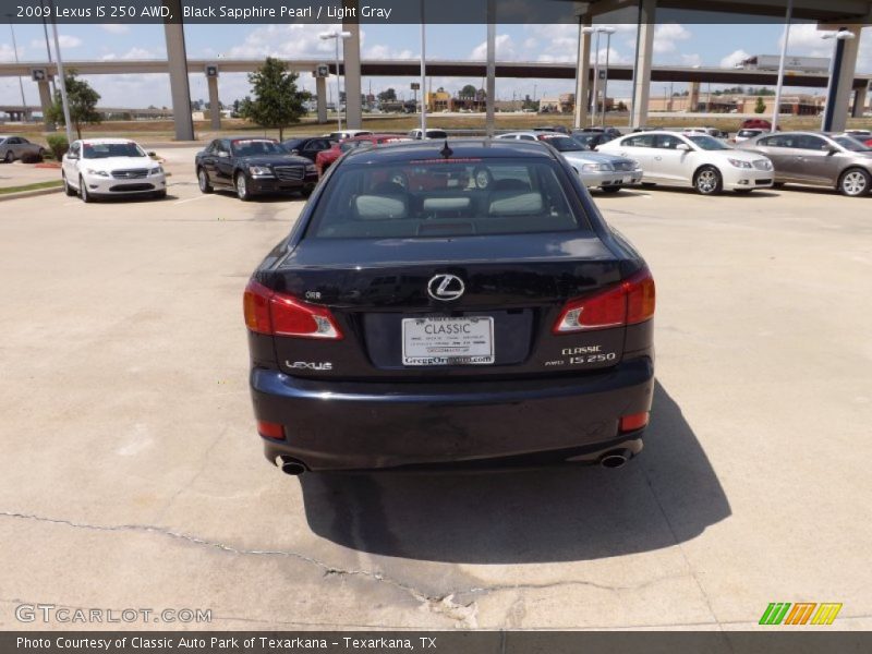 Black Sapphire Pearl / Light Gray 2009 Lexus IS 250 AWD