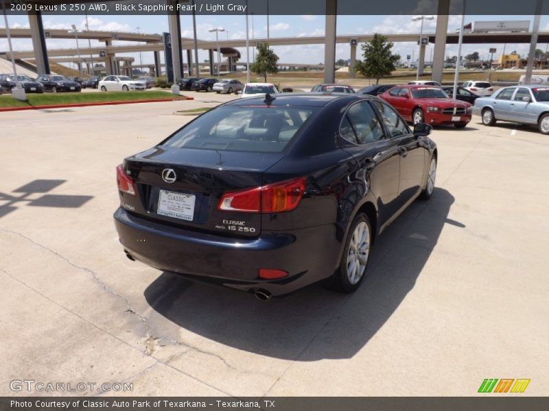 Black Sapphire Pearl / Light Gray 2009 Lexus IS 250 AWD