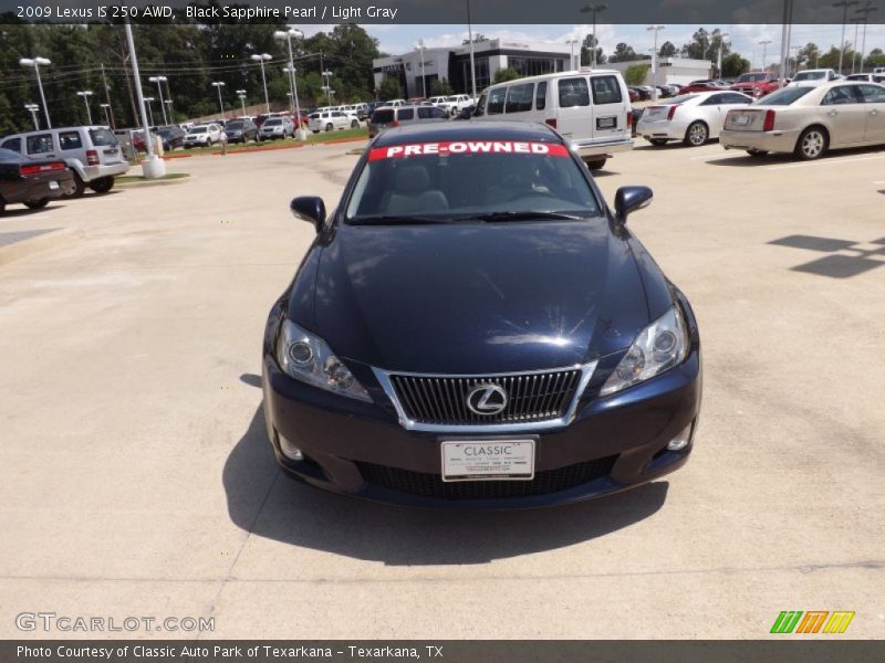 Black Sapphire Pearl / Light Gray 2009 Lexus IS 250 AWD
