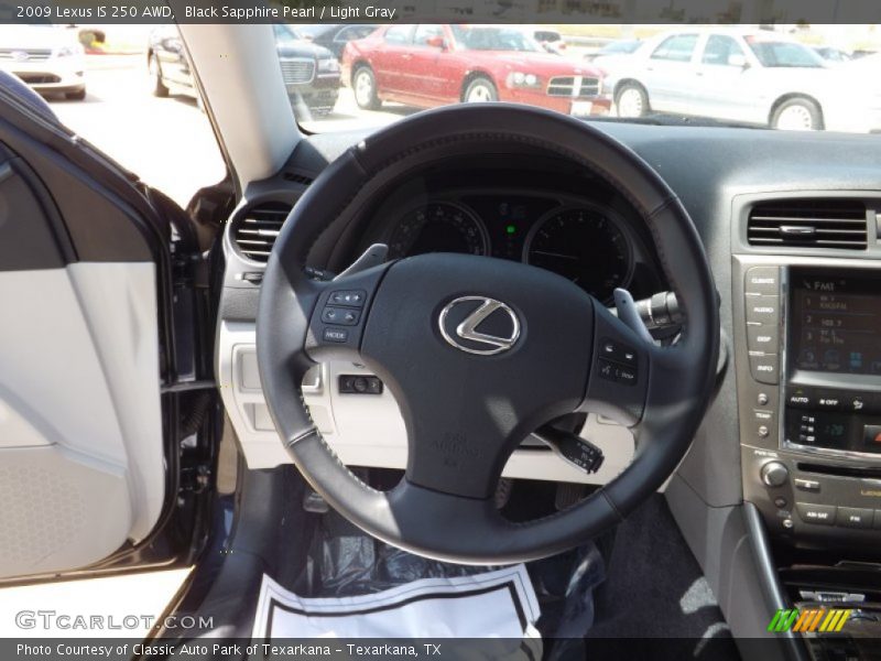 Black Sapphire Pearl / Light Gray 2009 Lexus IS 250 AWD