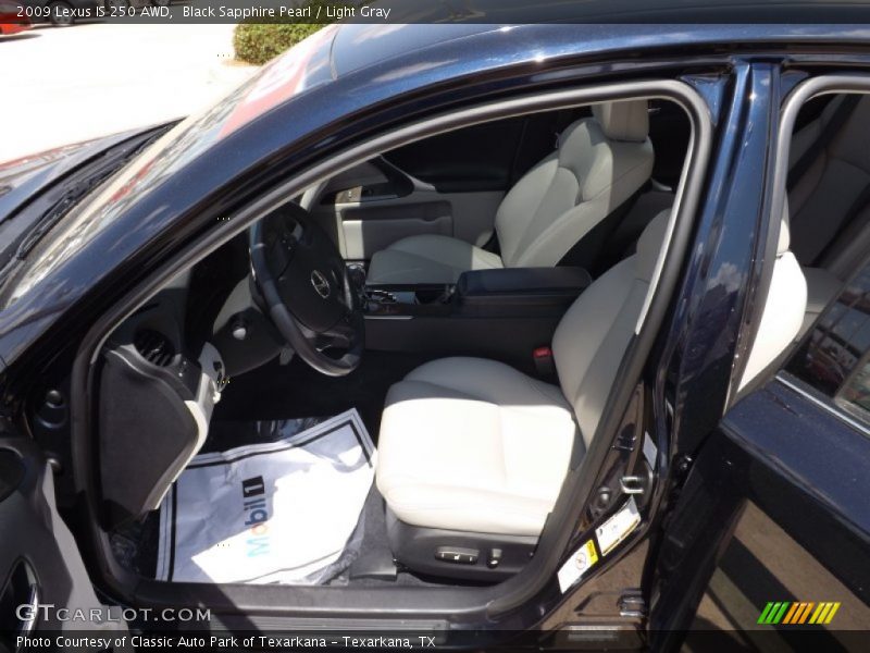 Black Sapphire Pearl / Light Gray 2009 Lexus IS 250 AWD