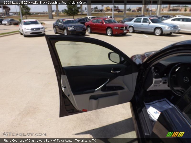 Black Sapphire Pearl / Light Gray 2009 Lexus IS 250 AWD