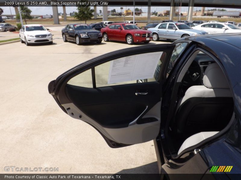 Black Sapphire Pearl / Light Gray 2009 Lexus IS 250 AWD