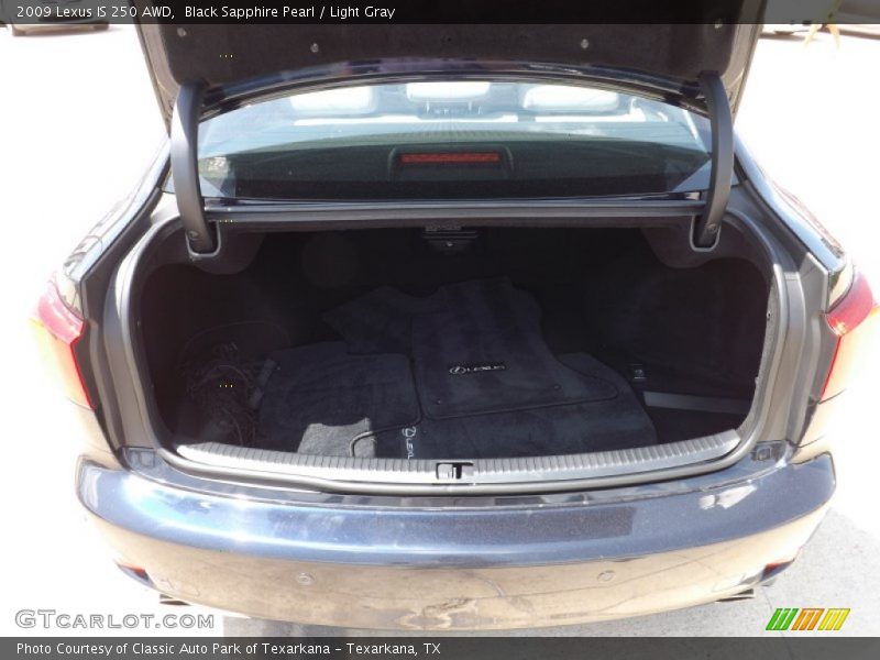 Black Sapphire Pearl / Light Gray 2009 Lexus IS 250 AWD