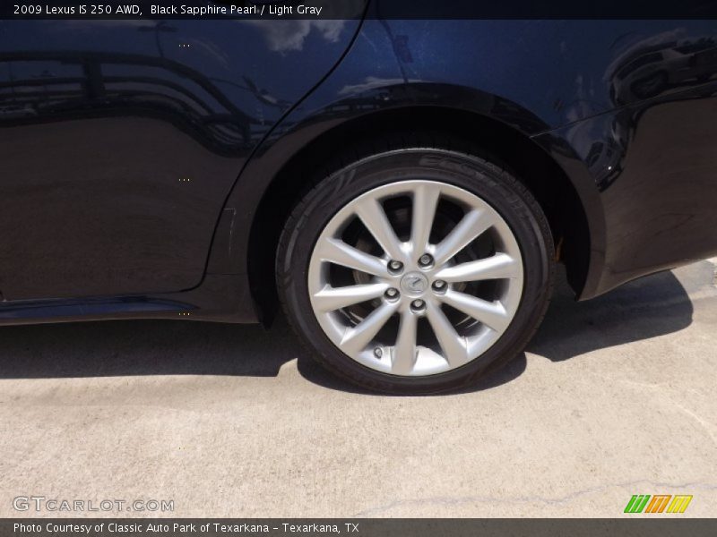 Black Sapphire Pearl / Light Gray 2009 Lexus IS 250 AWD