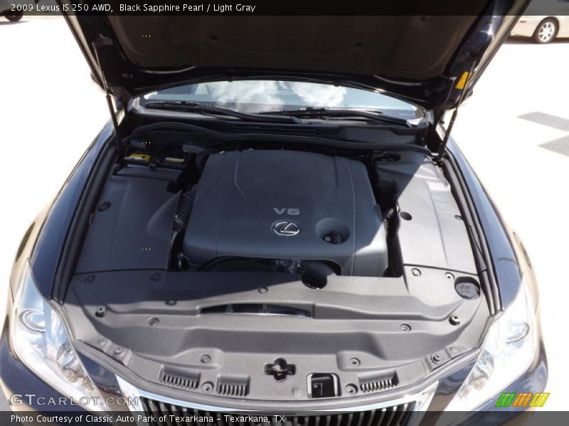 Black Sapphire Pearl / Light Gray 2009 Lexus IS 250 AWD