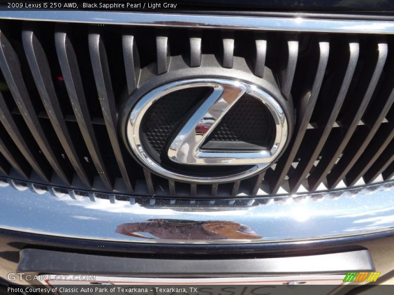 Black Sapphire Pearl / Light Gray 2009 Lexus IS 250 AWD