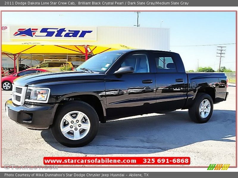 Brilliant Black Crystal Pearl / Dark Slate Gray/Medium Slate Gray 2011 Dodge Dakota Lone Star Crew Cab