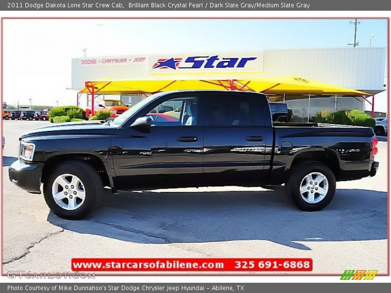 Brilliant Black Crystal Pearl / Dark Slate Gray/Medium Slate Gray 2011 Dodge Dakota Lone Star Crew Cab