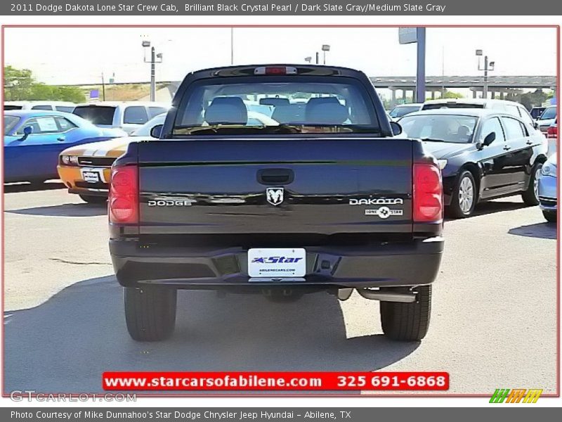 Brilliant Black Crystal Pearl / Dark Slate Gray/Medium Slate Gray 2011 Dodge Dakota Lone Star Crew Cab
