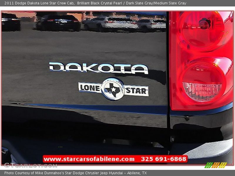 Brilliant Black Crystal Pearl / Dark Slate Gray/Medium Slate Gray 2011 Dodge Dakota Lone Star Crew Cab