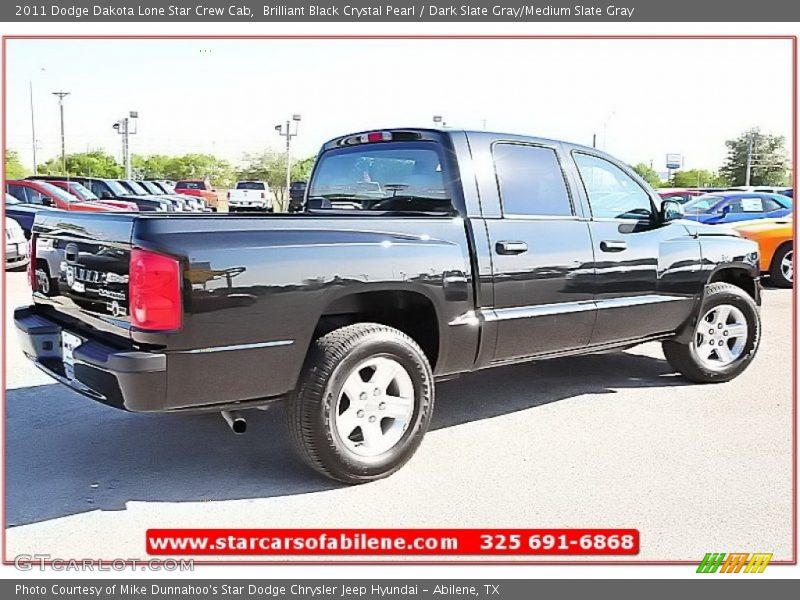 Brilliant Black Crystal Pearl / Dark Slate Gray/Medium Slate Gray 2011 Dodge Dakota Lone Star Crew Cab