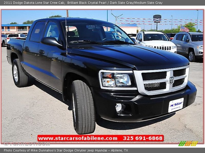 Brilliant Black Crystal Pearl / Dark Slate Gray/Medium Slate Gray 2011 Dodge Dakota Lone Star Crew Cab