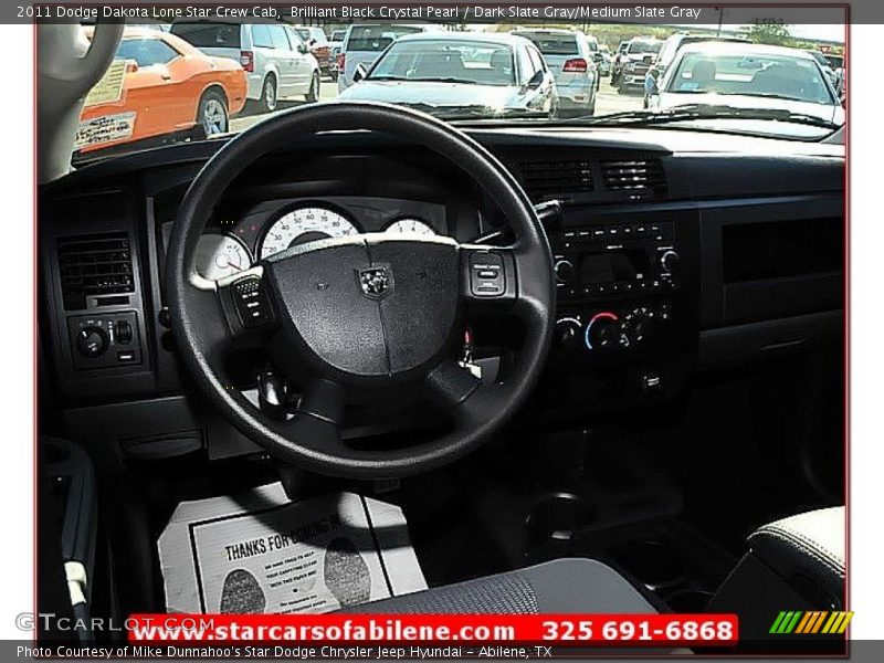 Brilliant Black Crystal Pearl / Dark Slate Gray/Medium Slate Gray 2011 Dodge Dakota Lone Star Crew Cab