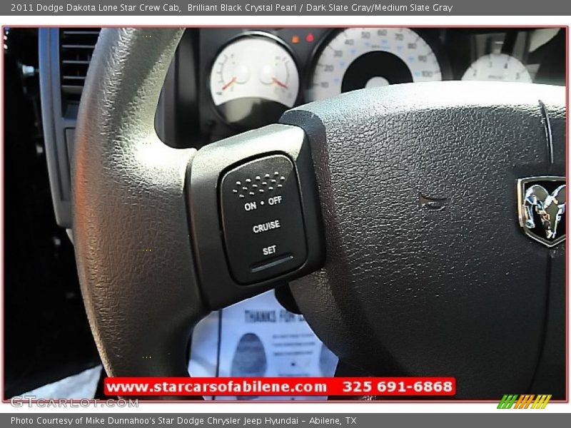 Brilliant Black Crystal Pearl / Dark Slate Gray/Medium Slate Gray 2011 Dodge Dakota Lone Star Crew Cab