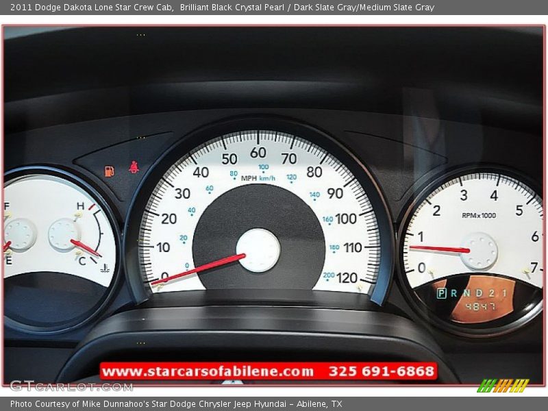 Brilliant Black Crystal Pearl / Dark Slate Gray/Medium Slate Gray 2011 Dodge Dakota Lone Star Crew Cab