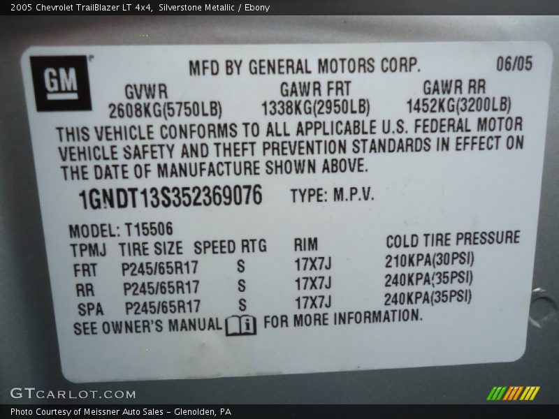 Silverstone Metallic / Ebony 2005 Chevrolet TrailBlazer LT 4x4