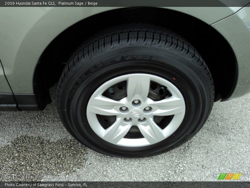 Platinum Sage / Beige 2009 Hyundai Santa Fe GLS
