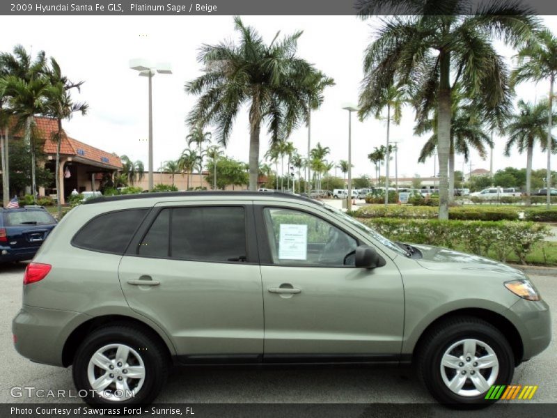 Platinum Sage / Beige 2009 Hyundai Santa Fe GLS