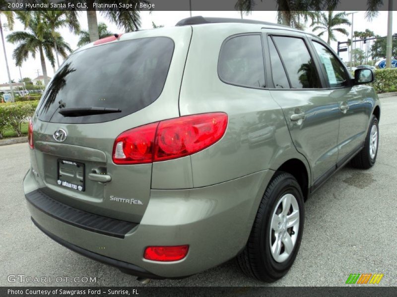 Platinum Sage / Beige 2009 Hyundai Santa Fe GLS