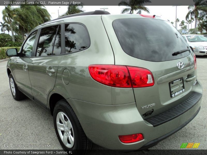 Platinum Sage / Beige 2009 Hyundai Santa Fe GLS