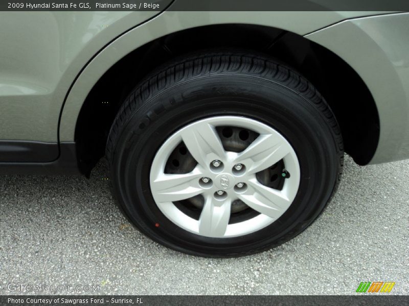 Platinum Sage / Beige 2009 Hyundai Santa Fe GLS