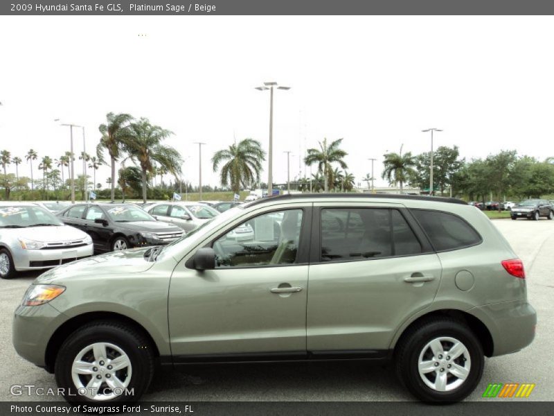 Platinum Sage / Beige 2009 Hyundai Santa Fe GLS