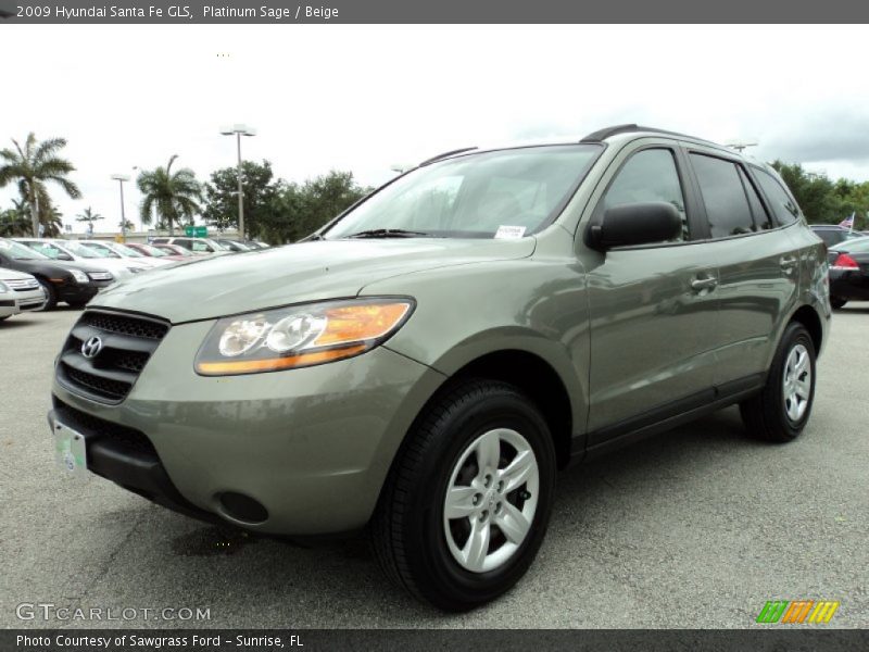 Platinum Sage / Beige 2009 Hyundai Santa Fe GLS