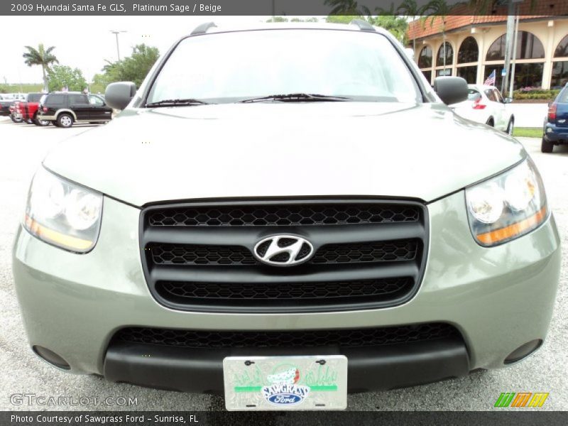 Platinum Sage / Beige 2009 Hyundai Santa Fe GLS
