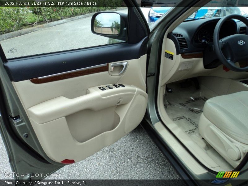Platinum Sage / Beige 2009 Hyundai Santa Fe GLS