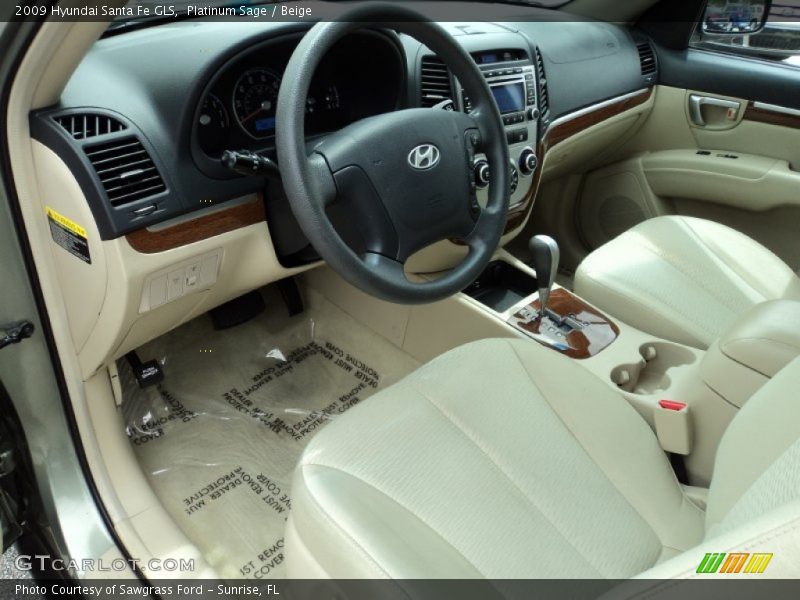 Platinum Sage / Beige 2009 Hyundai Santa Fe GLS