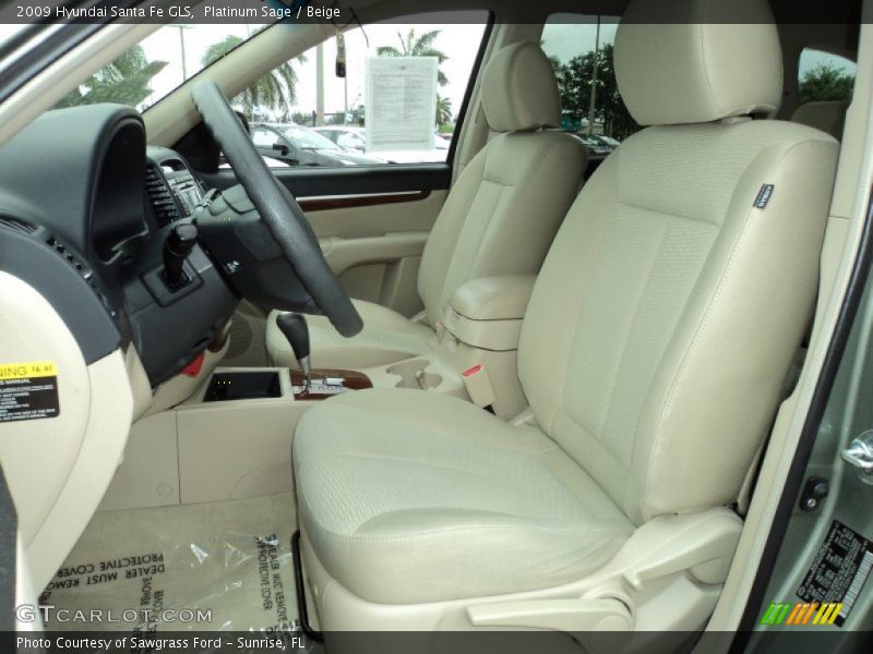 Platinum Sage / Beige 2009 Hyundai Santa Fe GLS