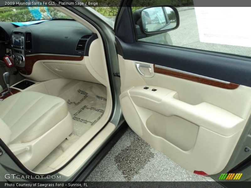 Platinum Sage / Beige 2009 Hyundai Santa Fe GLS