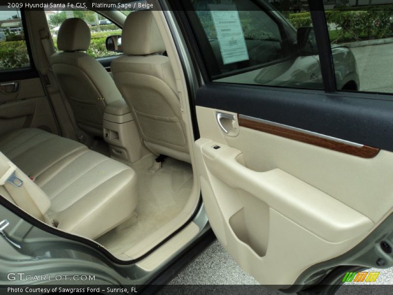 Platinum Sage / Beige 2009 Hyundai Santa Fe GLS