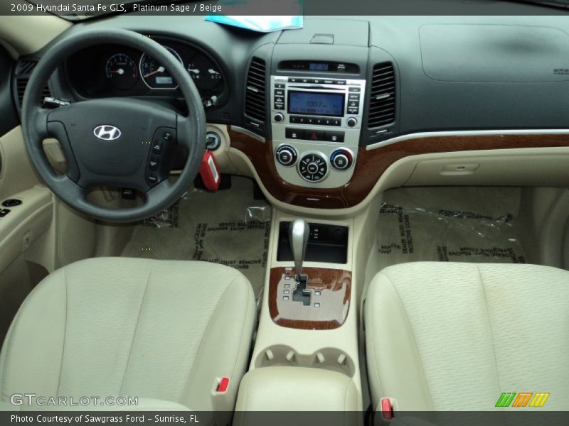 Platinum Sage / Beige 2009 Hyundai Santa Fe GLS