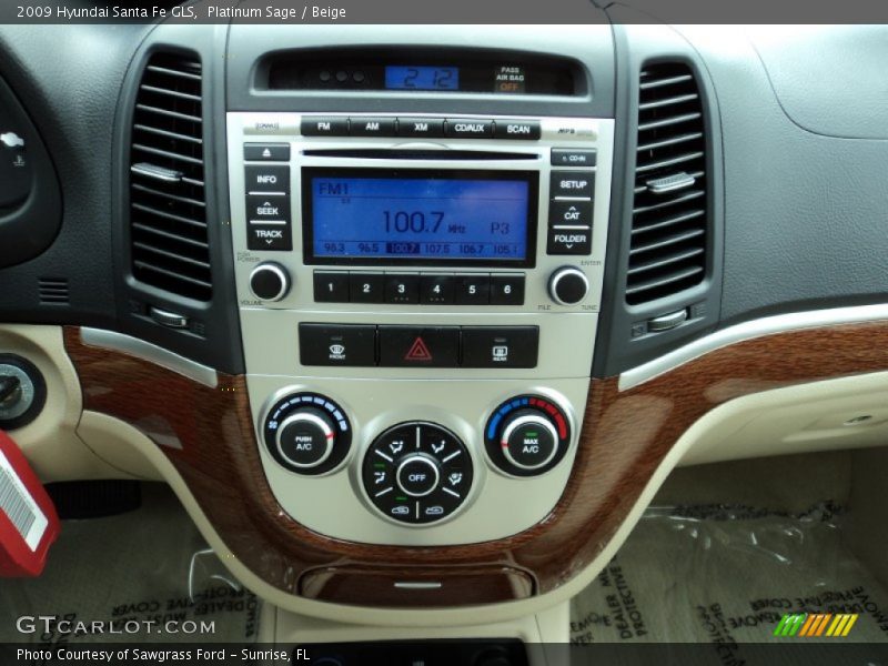 Platinum Sage / Beige 2009 Hyundai Santa Fe GLS