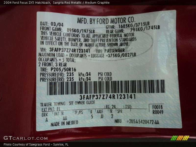 FL - 2004 Ford Focus ZX5 Hatchback