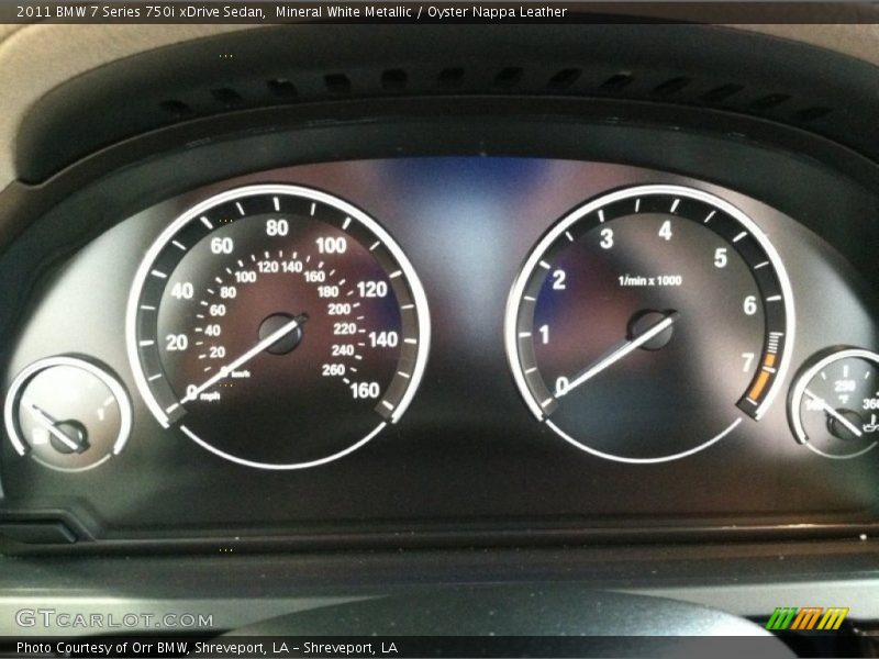 Mineral White Metallic / Oyster Nappa Leather 2011 BMW 7 Series 750i xDrive Sedan